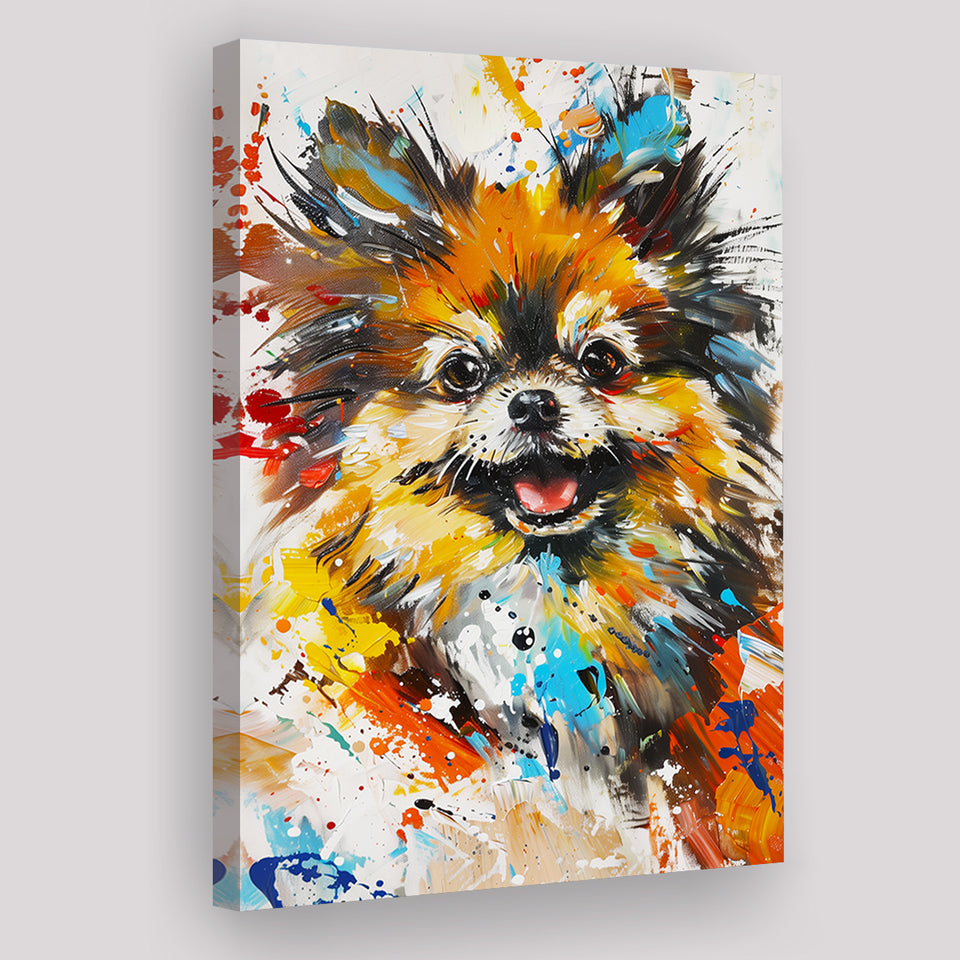 Pomeranian Dog Portrait Painting, Pet Lover Art V1, Canvas Painting, Canvas Prints Wall Art Decor