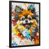 Pomeranian Dog Portrait Painting, Pet Lover Art V1, Framed Art Print Wall Decor, Framed Picture