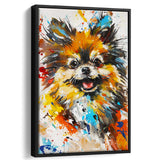 Pomeranian Dog Portrait Painting, Pet Lover Art V1, Framed Canvas Painting, Framed Canvas Prints Wall Art Decor
