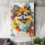 Pomeranian Dog Portrait Painting, Pet Lover Art V1, Canvas Painting, Canvas Prints Wall Art Decor