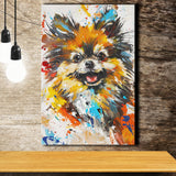 Pomeranian Dog Portrait Painting, Pet Lover Art V1, Canvas Painting, Canvas Prints Wall Art Decor