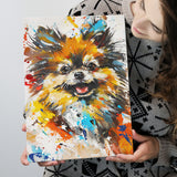 Pomeranian Dog Portrait Painting, Pet Lover Art V1, Canvas Painting, Canvas Prints Wall Art Decor