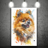 Pomeranian Dog Portrait Painting Water Color, Canvas Painting, Canvas Prints Wall Art Decor