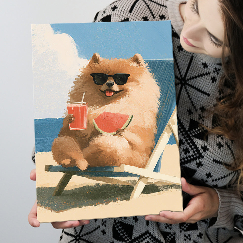 Pomeranian Funny Relax Time, Pet Lover Art, Kid Room Decor, Canvas Print Wall Art, Wall Decor