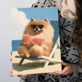Pomeranian Funny Relax Time, Pet Lover Art, Kid Room Decor, Canvas Print Wall Art, Wall Decor
