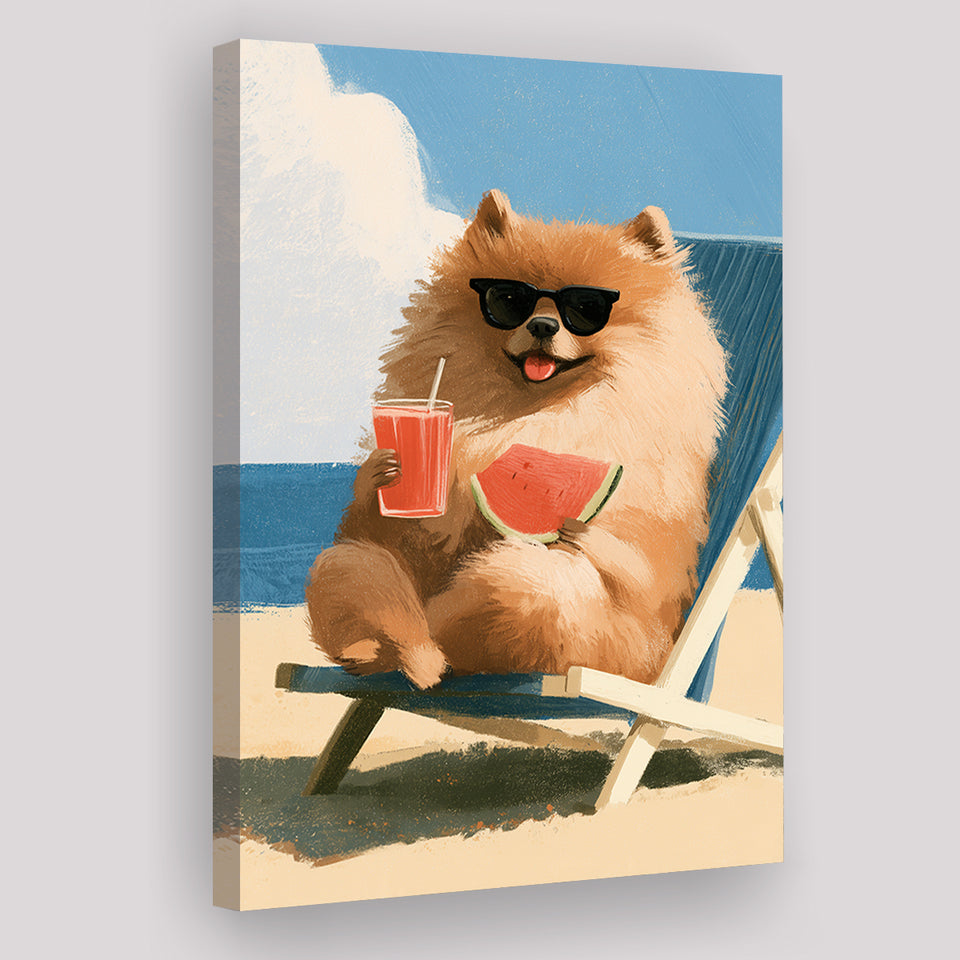 Pomeranian Funny Relax Time, Pet Lover Art, Kid Room Decor, Canvas Print Wall Art, Wall Decor