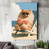 Pomeranian Funny Relax Time, Pet Lover Art, Kid Room Decor, Canvas Print Wall Art, Wall Decor