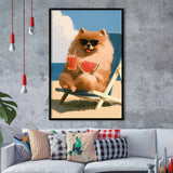 Pomeranian Funny Relax Time, Pet Lover Art, Kid Room Decor, Framed Art Print, Fine Art Wall Decor