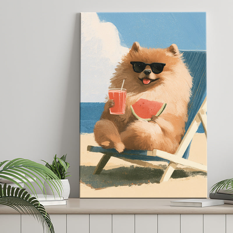 Pomeranian Funny Relax Time, Pet Lover Art, Kid Room Decor, Canvas Print Wall Art, Wall Decor