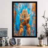 Praying Hands, Unique Painting, Framed Art Print Wall Decor, Framed Picture