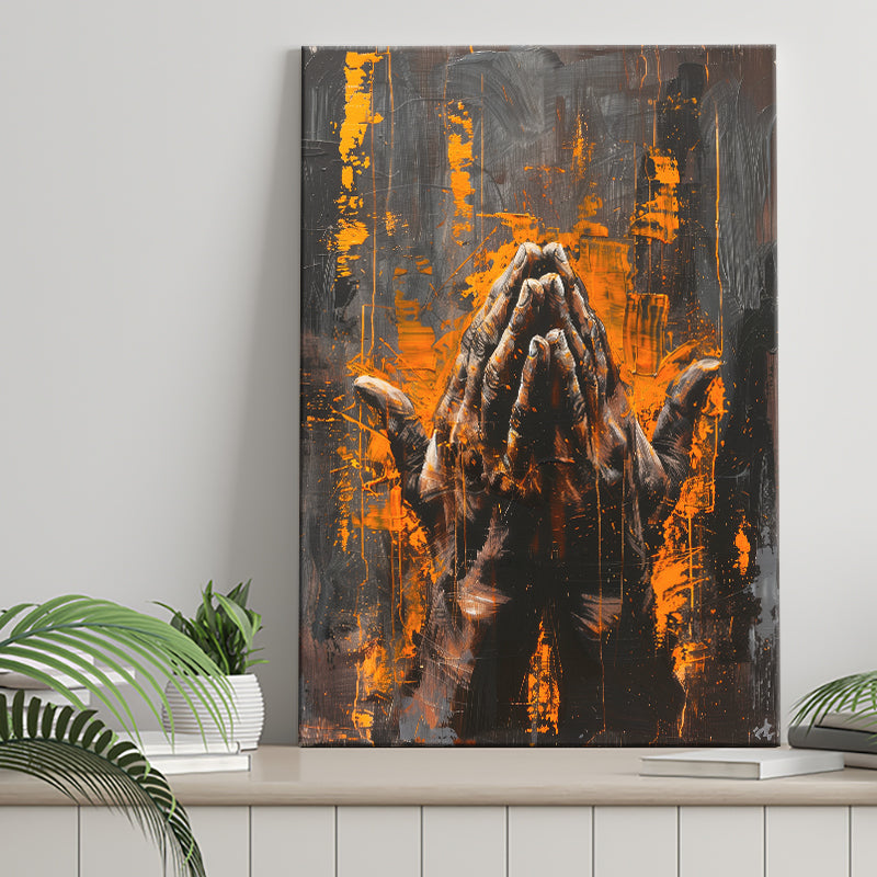 Praying Hands Unique Painting V1, Canvas Painting, Canvas Prints Wall Art Decor