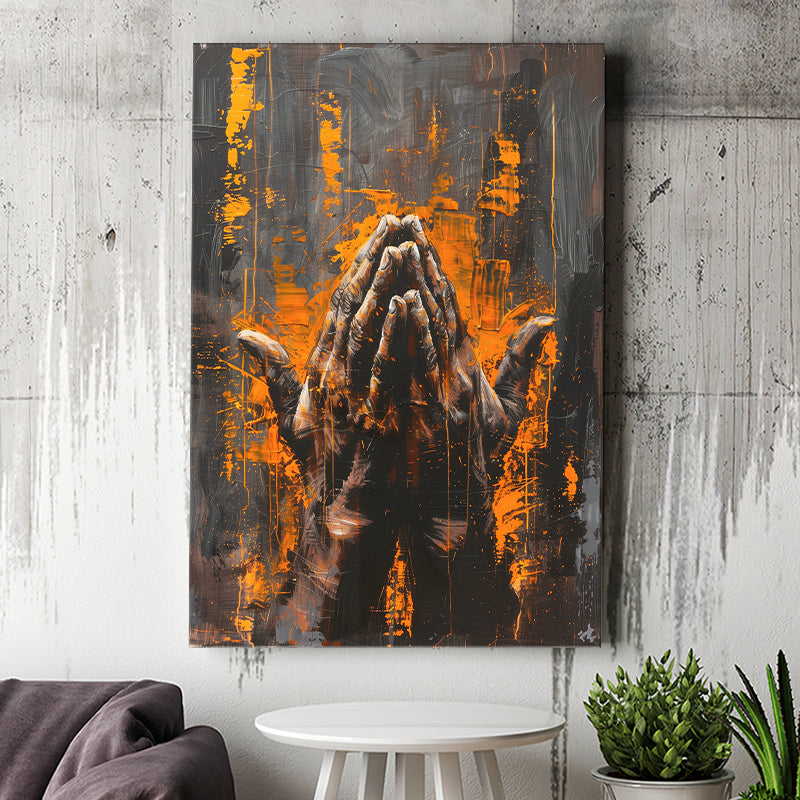 Praying Hands Unique Painting V1, Canvas Painting, Canvas Prints Wall Art Decor