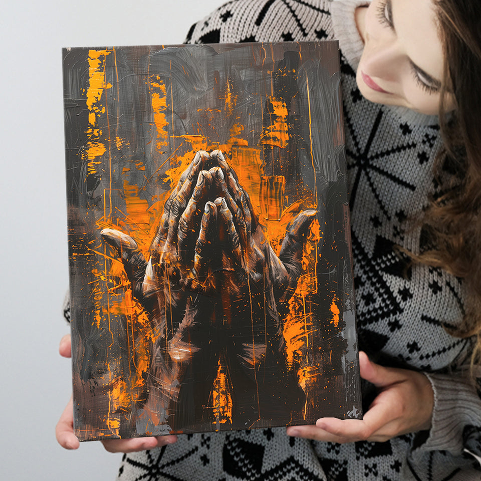 Praying Hands Unique Painting V1, Canvas Painting, Canvas Prints Wall Art Decor