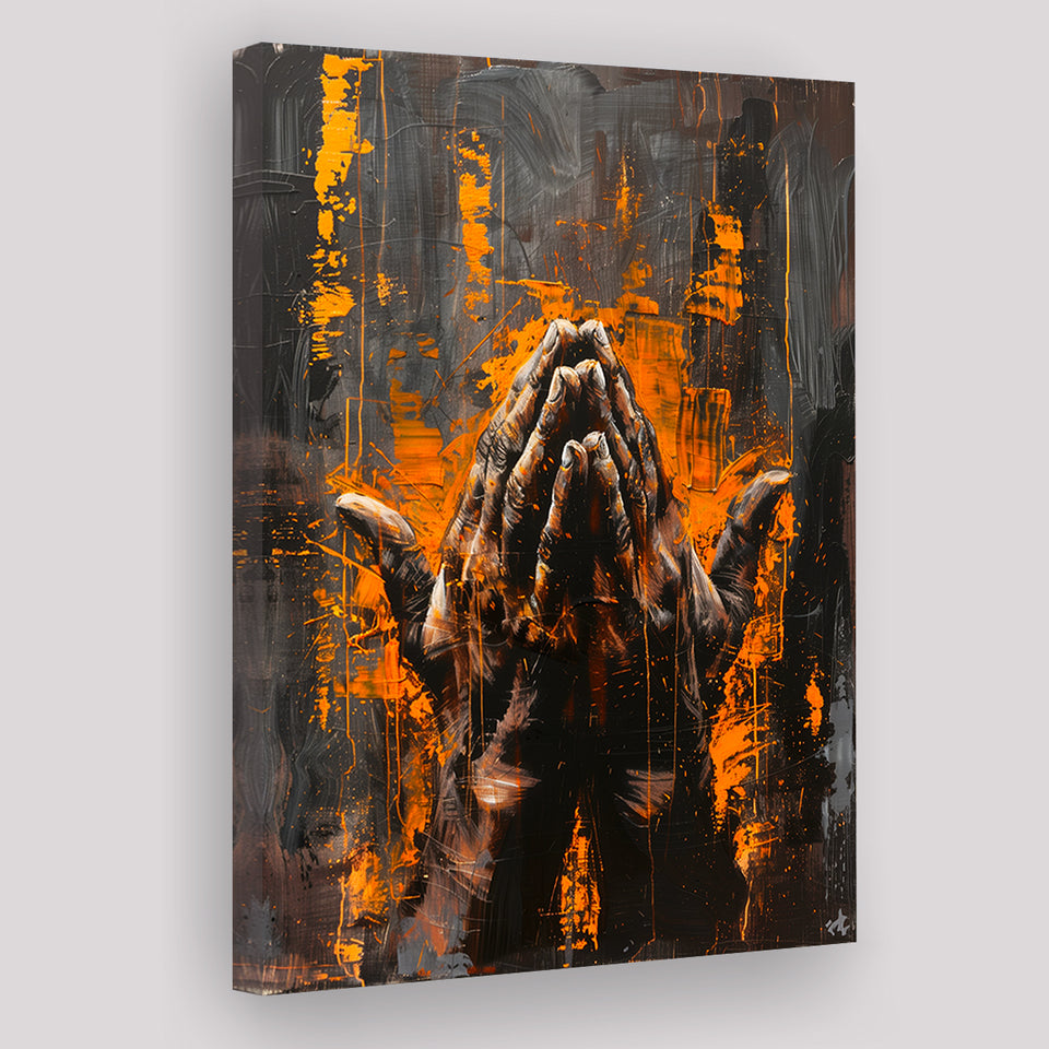 Praying Hands Unique Painting V1, Canvas Painting, Canvas Prints Wall Art Decor