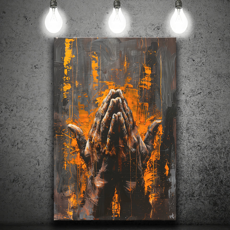 Praying Hands Unique Painting V1, Canvas Painting, Canvas Prints Wall Art Decor