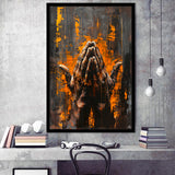 Praying Hands Unique Painting V1, Framed Art Print Wall Decor, Framed Picture