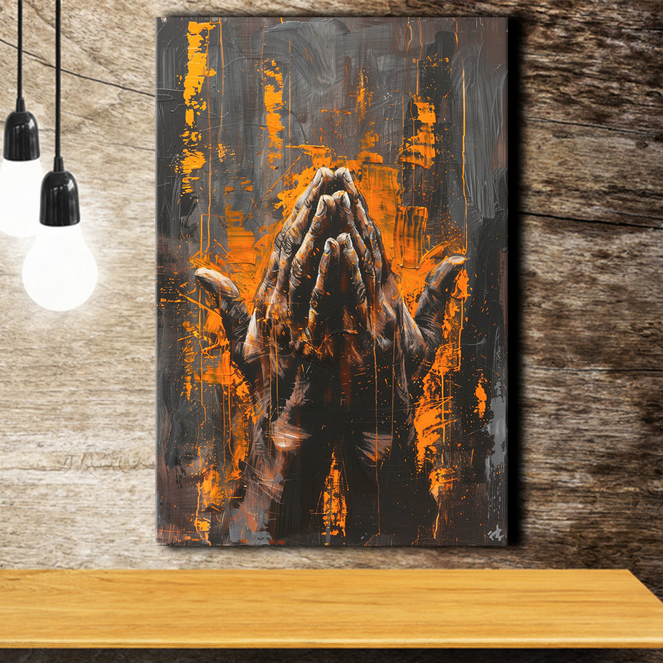 Praying Hands Unique Painting V1, Canvas Painting, Canvas Prints Wall Art Decor