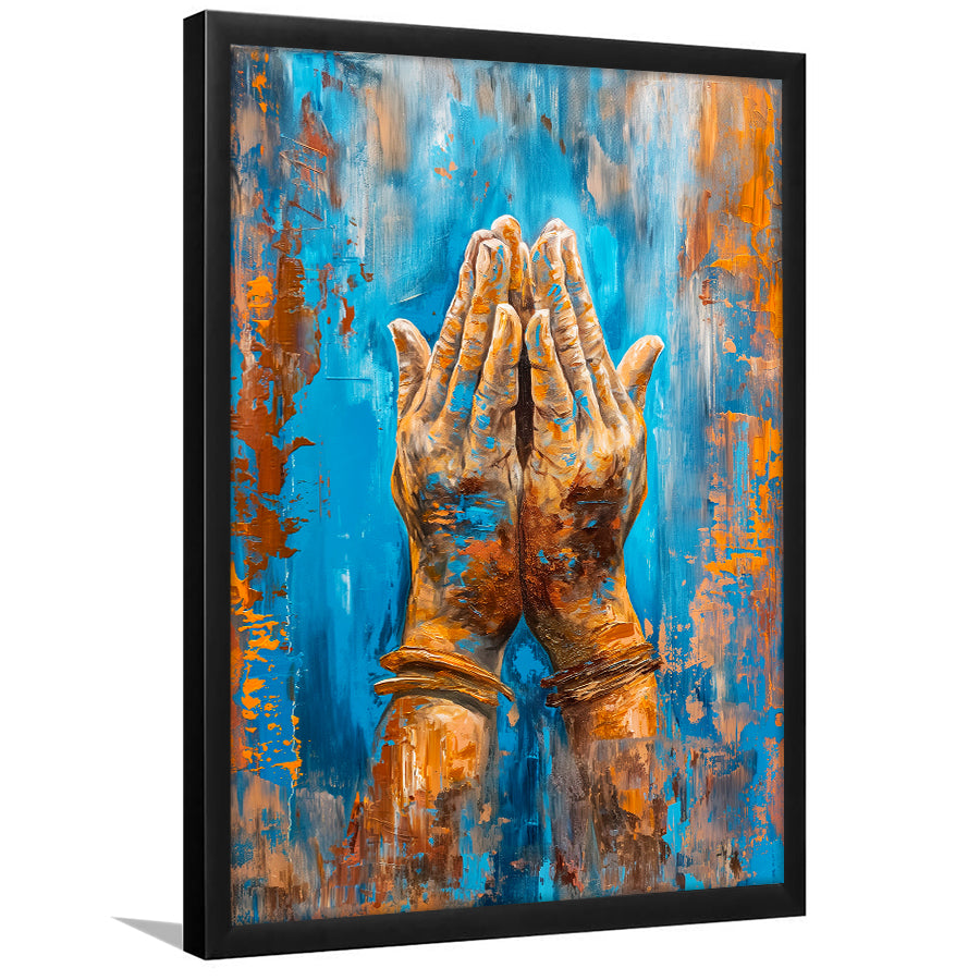 Praying Hands, Unique Painting, Framed Art Print Wall Decor, Framed Picture