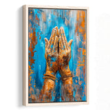 Praying Hands, Unique Painting, Framed Canvas Painting, Framed Canvas Prints Wall Art Decor