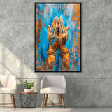 Praying Hands, Unique Painting, Framed Canvas Painting, Framed Canvas Prints Wall Art Decor