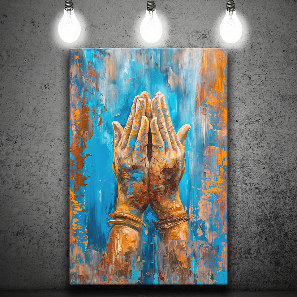 Praying Hands, Unique Painting, Canvas Painting, Canvas Prints Wall Art Decor