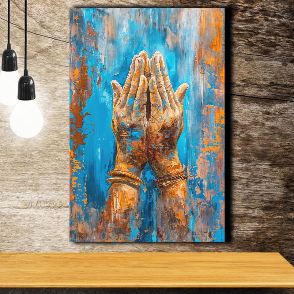 Praying Hands, Unique Painting, Canvas Painting, Canvas Prints Wall Art Decor