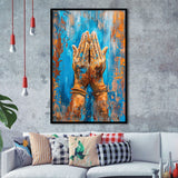 Praying Hands, Unique Painting, Framed Art Print Wall Decor, Framed Picture