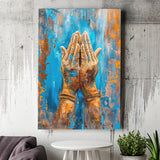 Praying Hands, Unique Painting, Canvas Painting, Canvas Prints Wall Art Decor