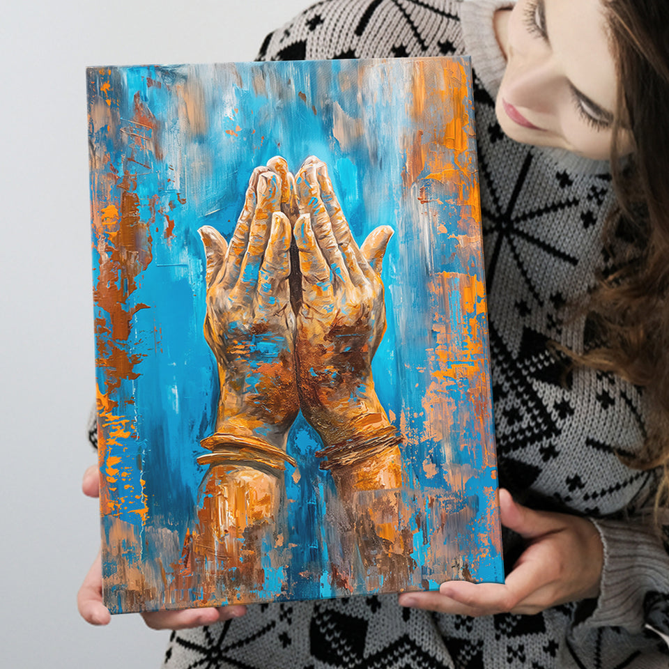 Praying Hands, Unique Painting, Canvas Painting, Canvas Prints Wall Art Decor