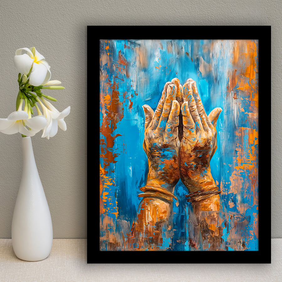 Praying Hands, Unique Painting, Framed Art Print Wall Decor, Framed Picture