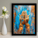Praying Hands, Unique Painting, Framed Art Print Wall Decor, Framed Picture