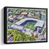 Providence Park Stadium WaterColor Framed Canvas Prints, Portland Oregon Watercolor, Stadium Art Gifts, Floating Frame