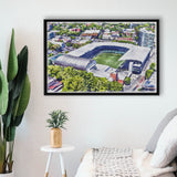 Providence Park Stadium WaterColor Framed Canvas Prints, Portland Oregon Watercolor, Stadium Art Gifts, Floating Frame