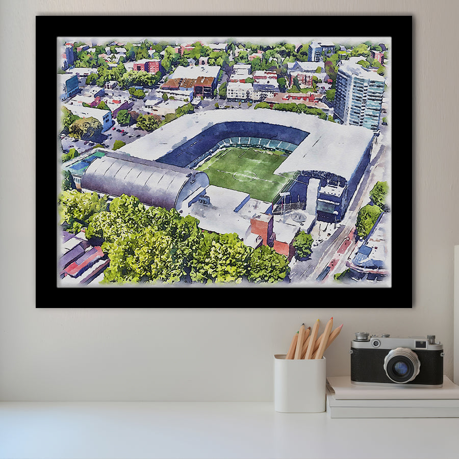 Providence Park Stadium WaterColor Framed Art Prints, Portland Oregon Watercolor, Stadium Art Gifts