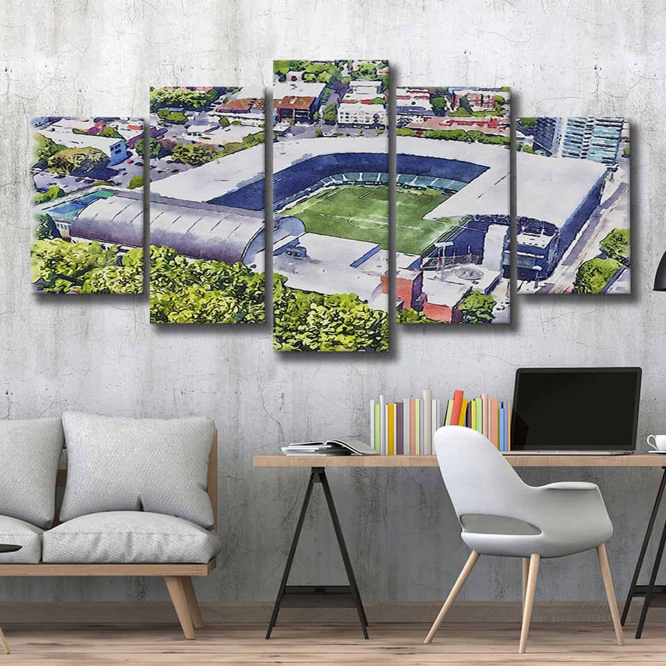Providence Park Stadium WaterColor 5 Panels Mix Canvas Prints, Portland Oregon Watercolor, Large Stadium Canvas