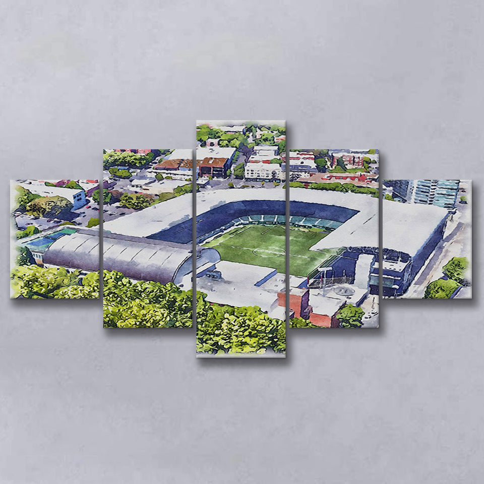 Providence Park Stadium WaterColor 5 Panels Mix Canvas Prints, Portland Oregon Watercolor, Large Stadium Canvas