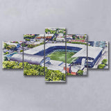 Providence Park Stadium WaterColor 5 Panels Mix Canvas Prints, Portland Oregon Watercolor, Large Stadium Canvas