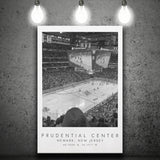 Prudential Center New Jersey Devils, Stadium Print For Ice Hockey Lovers, Black And White, Canvas Print Wall Art