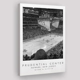 Prudential Center New Jersey Devils, Stadium Print For Ice Hockey Lovers, Black And White, Canvas Print Wall Art