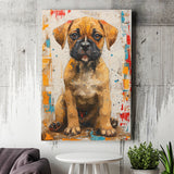 Puggle Dog Portrait Painting Full Body Technique Of, Canvas Prints Wall Art Decor, Painting Canvas