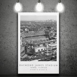 Raymond James Stadium Tampa Bay Buccaneers, Stadium Print For Football Lovers, Black And White, Canvas Print Wall Art