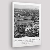 Raymond James Stadium Tampa Bay Buccaneers, Stadium Print For Football Lovers, Black And White, Canvas Print Wall Art