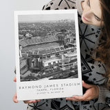 Raymond James Stadium Tampa Bay Buccaneers, Stadium Print For Football Lovers, Black And White, Canvas Print Wall Art