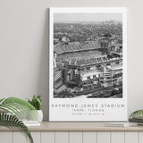 Raymond James Stadium Tampa Bay Buccaneers, Stadium Print For Football Lovers, Black And White, Canvas Print Wall Art