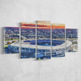 RFK Stadium WaterColor 5 Panels Mix Canvas Prints, Washington, D.C. Watercolor, Large Stadium Canvas