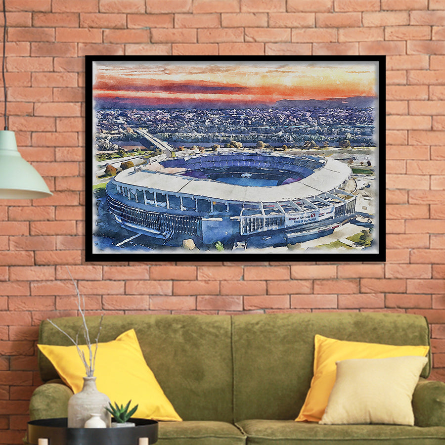 RFK Stadium WaterColor Framed Art Prints, Washington, D.C. Watercolor, Stadium Art Gifts