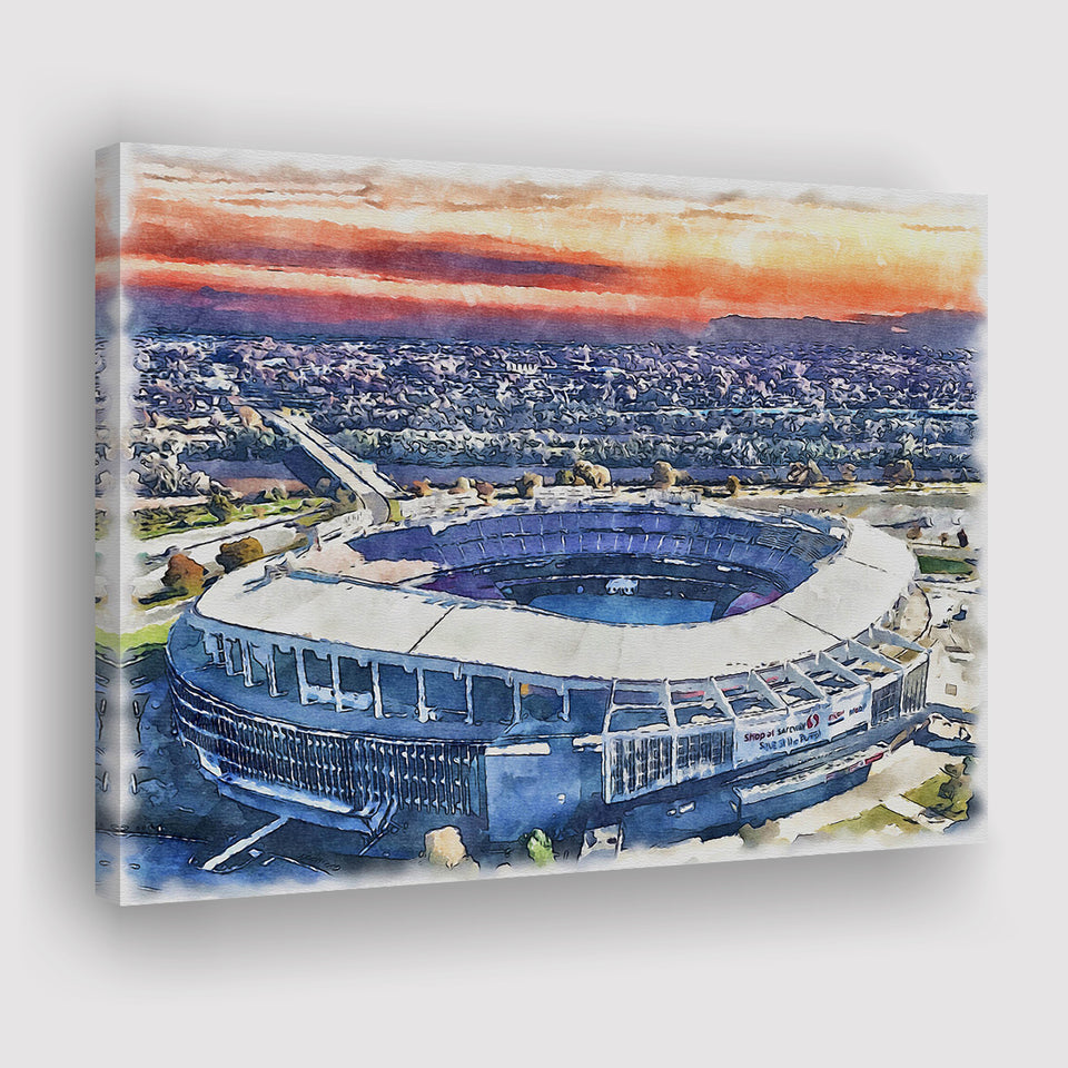 RFK Stadium WaterColor Canvas Prints, Washington, D.C. Watercolor, Stadium Art Gifts