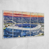 RFK Stadium WaterColor 5 Panels B Mixed Canvas Prints, Extra Large, Washington, D.C. Watercolor