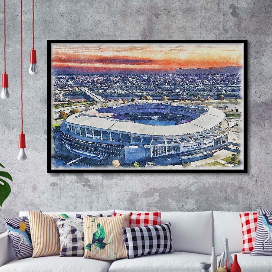 RFK Stadium WaterColor Framed Art Prints, Washington, D.C. Watercolor, Stadium Art Gifts