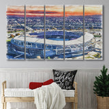RFK Stadium WaterColor 5 Panels B Mixed Canvas Prints, Extra Large, Washington, D.C. Watercolor